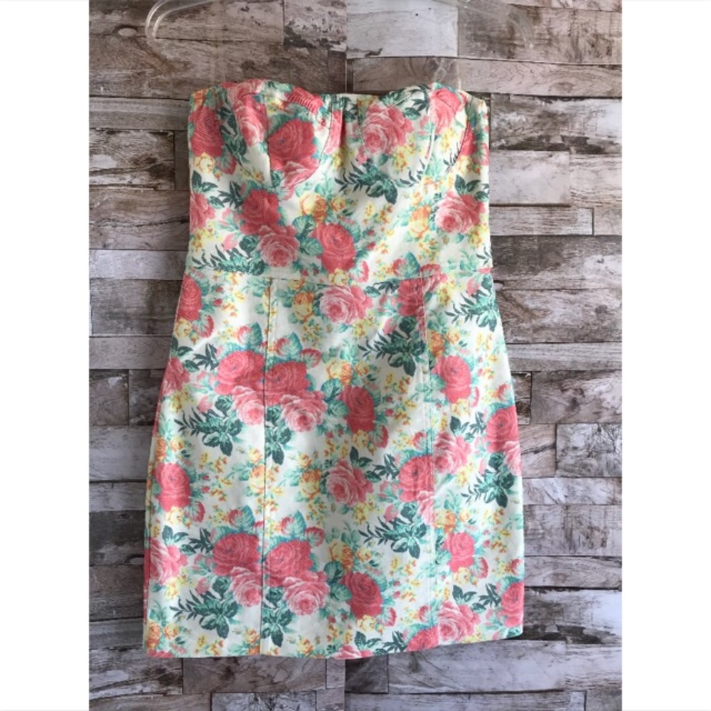 As U Wish Denim Floral Mini Dress Sz 7